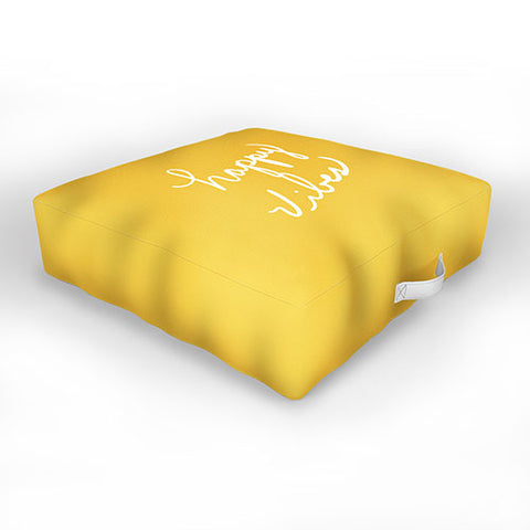 Lisa Argyropoulos Happy Vibes Yellow Outdoor Floor Cushion