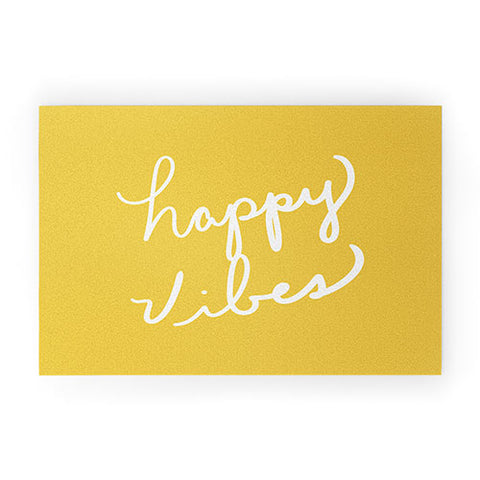 Lisa Argyropoulos Happy Vibes Yellow Welcome Mat