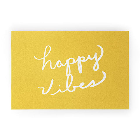 Lisa Argyropoulos Happy Vibes Yellow Welcome Mat