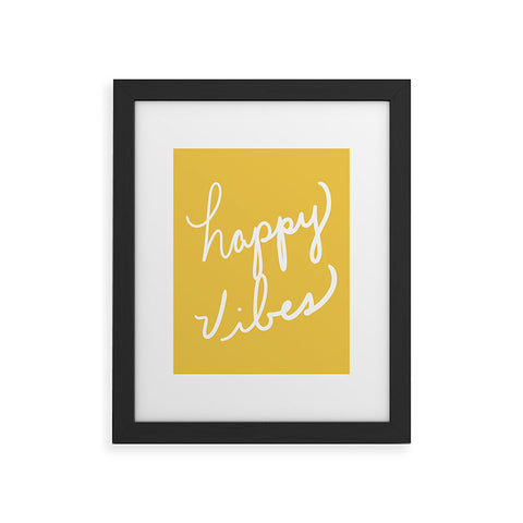 Lisa Argyropoulos Happy Vibes Yellow Framed Art Print