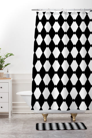 Lisa Argyropoulos Harlequin Diamonds Shower Curtain And Mat