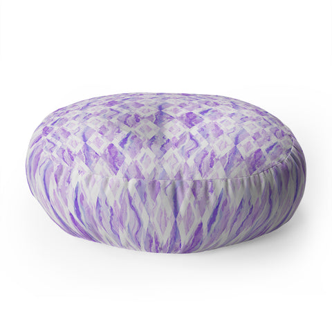 Lisa Argyropoulos Harlequin Marble Lavender Floor Pillow Round