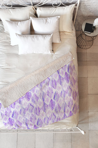 Lisa Argyropoulos Harlequin Marble Lavender Fleece Throw Blanket