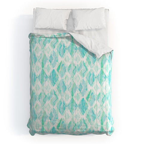 Lisa Argyropoulos Harlequin Marble Mint Comforter