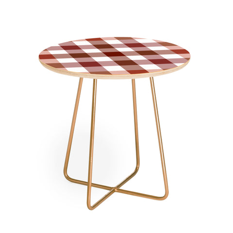 Lisa Argyropoulos Harvest Plaid Terracotta Round Side Table