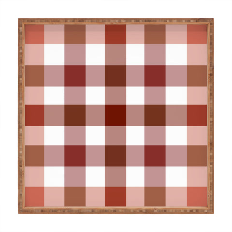 Lisa Argyropoulos Harvest Plaid Terracotta Square Tray