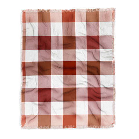 Lisa Argyropoulos Harvest Plaid Terracotta Throw Blanket