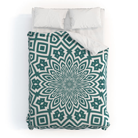 Lisa Argyropoulos Helena Teal Duvet Cover