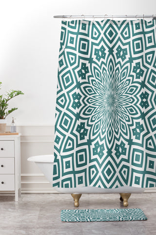 Lisa Argyropoulos Helena Teal Shower Curtain And Mat