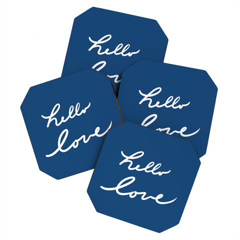 Lisa Argyropoulos Hello Love Blue Coaster Set