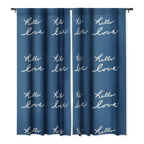 Lisa Argyropoulos Hello Love Blue Blackout Window Curtain