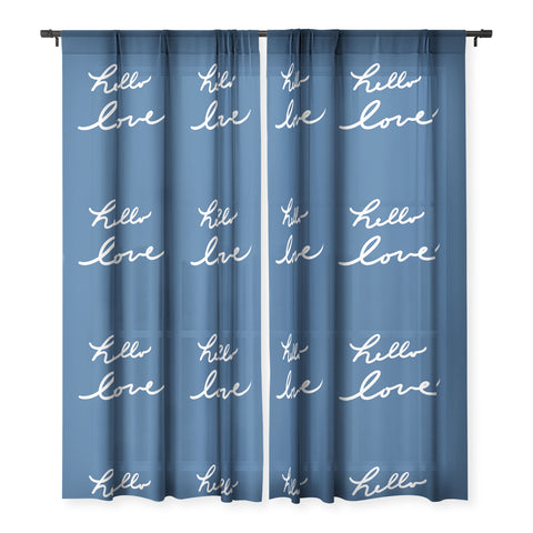 Lisa Argyropoulos Hello Love Blue Sheer Window Curtain