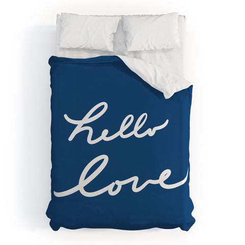 Lisa Argyropoulos Hello Love Blue Duvet Cover