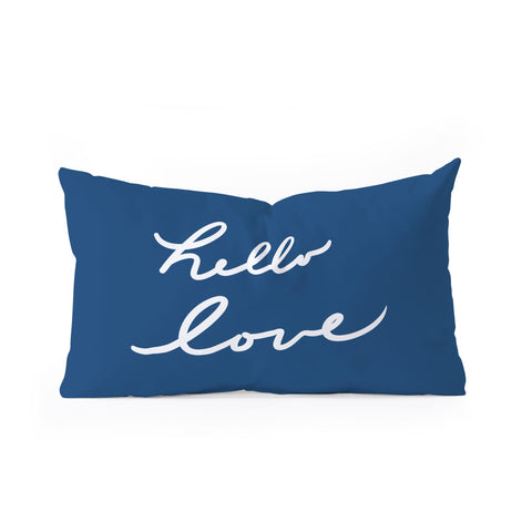 Lisa Argyropoulos Hello Love Blue Oblong Throw Pillow
