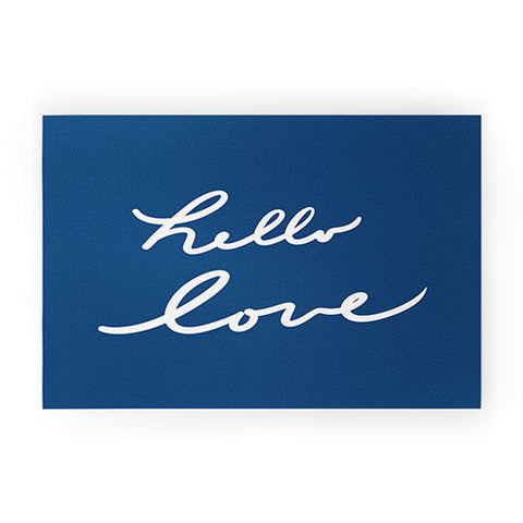 Lisa Argyropoulos Hello Love Blue Welcome Mat