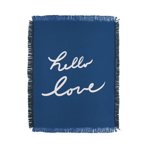 Lisa Argyropoulos Hello Love Blue Throw Blanket