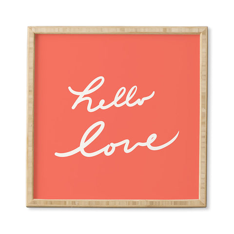 Lisa Argyropoulos hello love coral Framed Wall Art