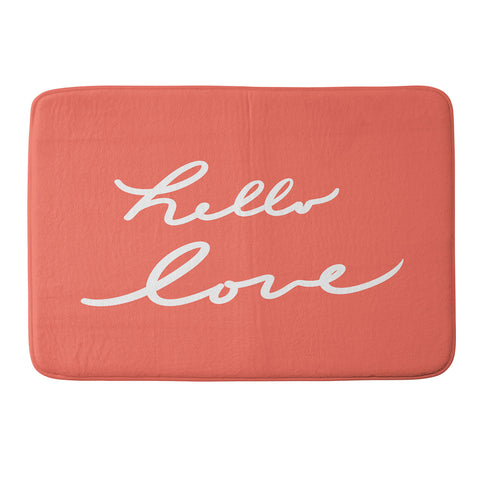Lisa Argyropoulos hello love coral Memory Foam Bath Mat