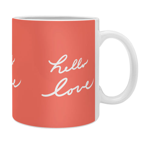 Lisa Argyropoulos hello love coral Coffee Mug