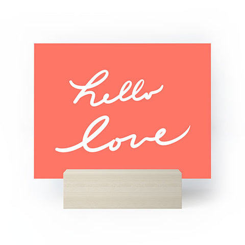 Lisa Argyropoulos hello love coral Mini Art Print