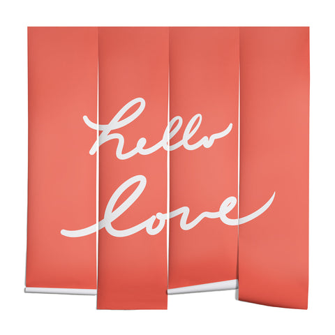 Lisa Argyropoulos hello love coral Wall Mural