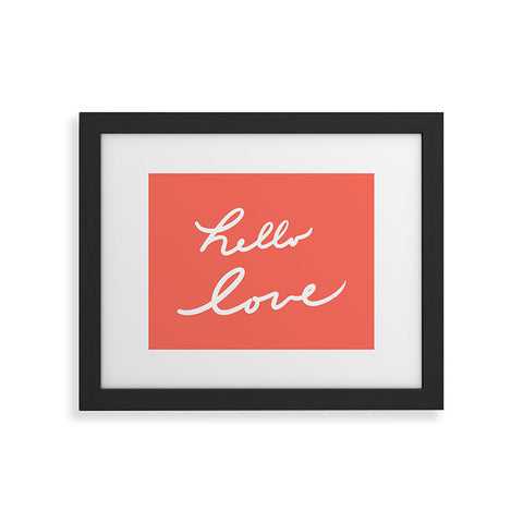 Lisa Argyropoulos hello love coral Framed Art Print