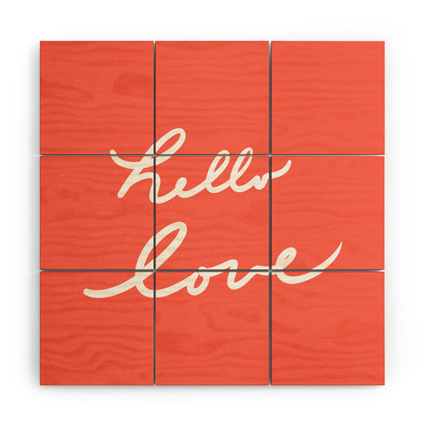 Lisa Argyropoulos hello love coral Wood Wall Mural