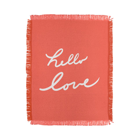 Lisa Argyropoulos hello love coral Throw Blanket