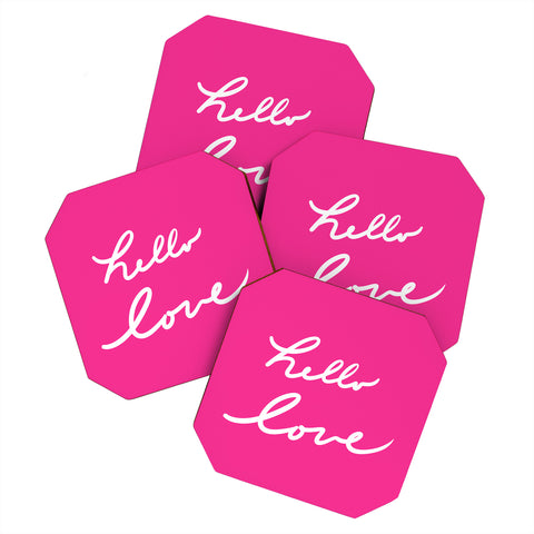 Lisa Argyropoulos Hello Love Glamour Pink Coaster Set