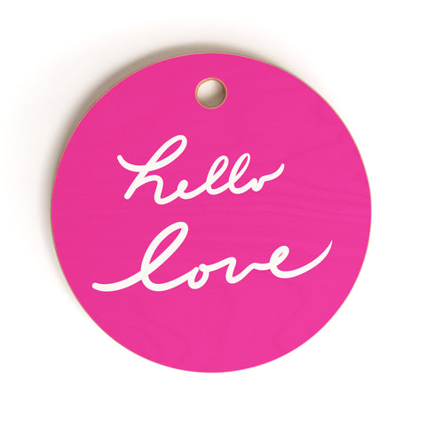 Lisa Argyropoulos Hello Love Glamour Pink Cutting Board Round