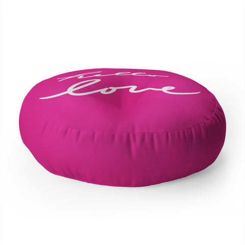 Lisa Argyropoulos Hello Love Glamour Pink Floor Pillow Round