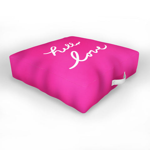 Lisa Argyropoulos Hello Love Glamour Pink Outdoor Floor Cushion