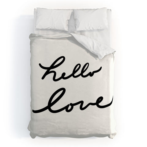Lisa Argyropoulos Hello Love On White Duvet Cover