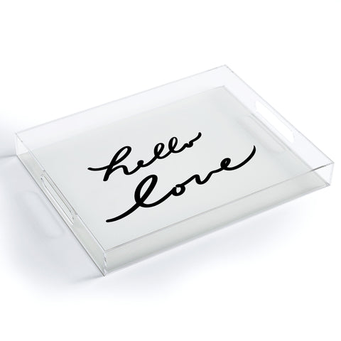 Lisa Argyropoulos Hello Love On White Acrylic Tray