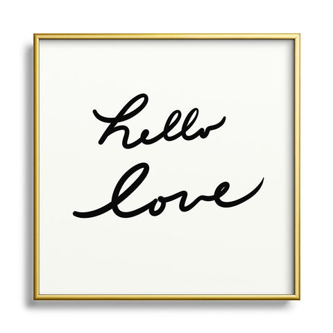 Lisa Argyropoulos Hello Love On White Metal Square Framed Art Print