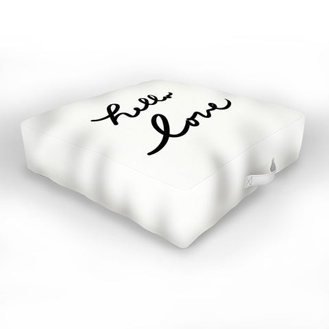 Lisa Argyropoulos Hello Love On White Outdoor Floor Cushion