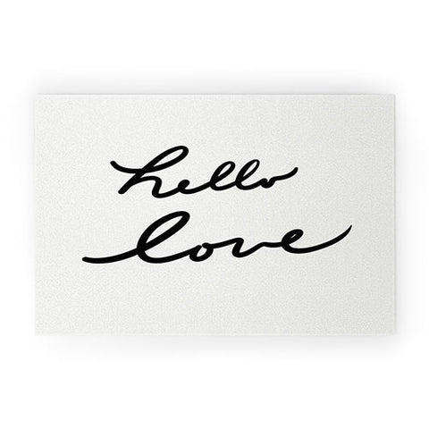 Lisa Argyropoulos Hello Love On White Welcome Mat