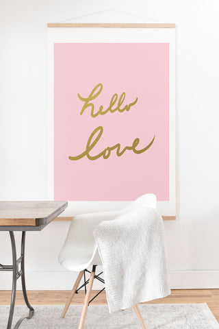 Lisa Argyropoulos hello love pink Art Print And Hanger