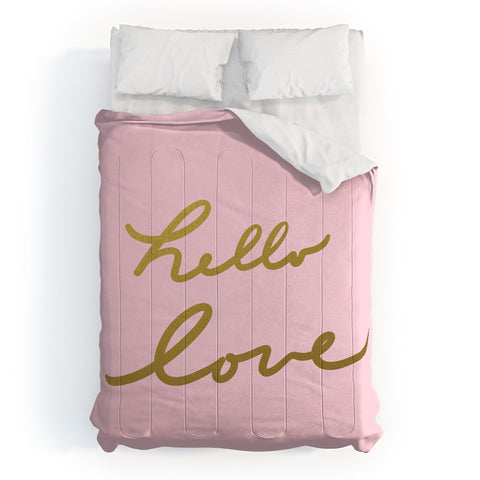 Lisa Argyropoulos hello love pink Comforter