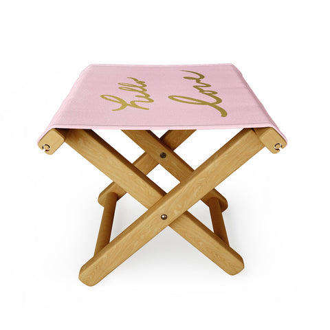 Lisa Argyropoulos hello love pink Folding Stool
