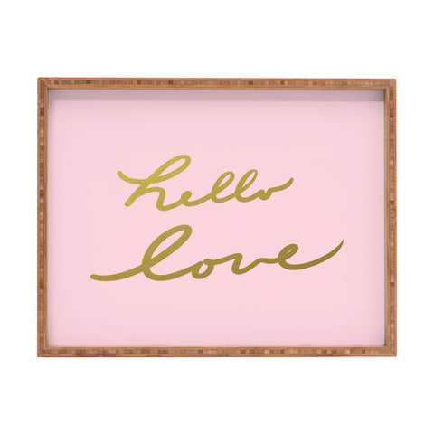 Lisa Argyropoulos hello love pink Rectangular Tray