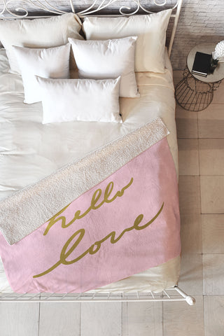 Lisa Argyropoulos hello love pink Fleece Throw Blanket
