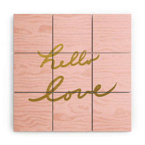 Lisa Argyropoulos hello love pink Wood Wall Mural