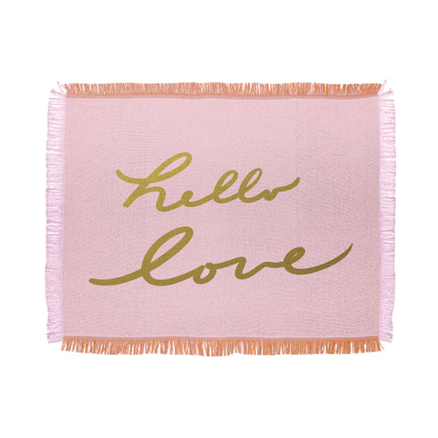 Lisa Argyropoulos hello love pink Throw Blanket
