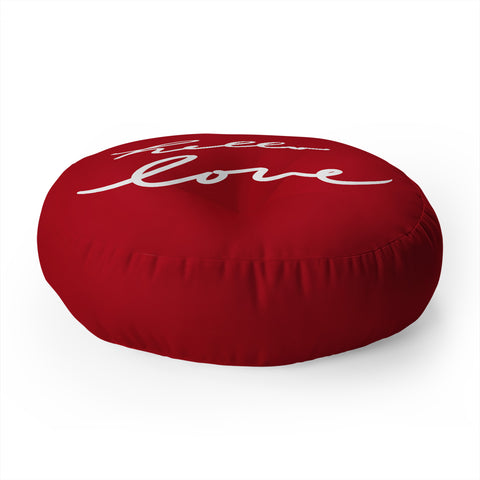 Lisa Argyropoulos hello love red Floor Pillow Round