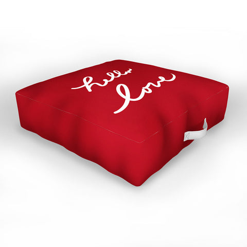 Lisa Argyropoulos hello love red Outdoor Floor Cushion