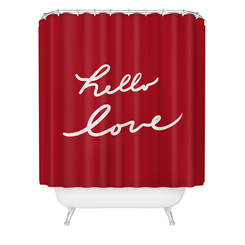 Lisa Argyropoulos hello love red Shower Curtain