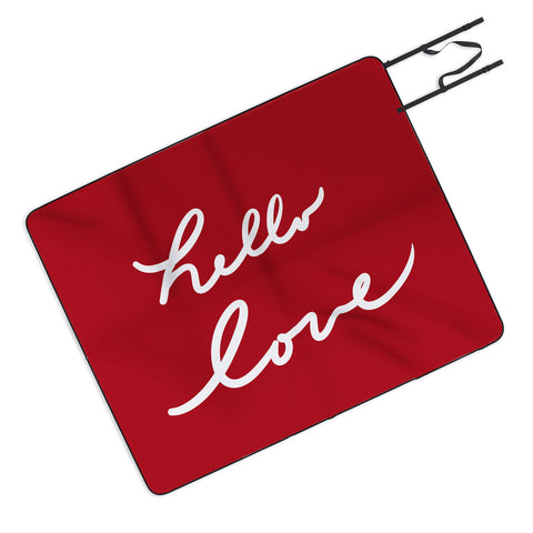 Lisa Argyropoulos hello love red Picnic Blanket