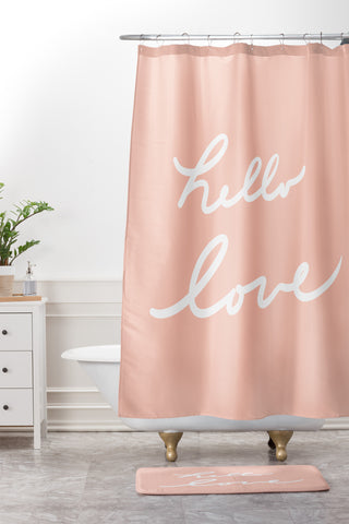 Lisa Argyropoulos Hello Love Warm Blush Shower Curtain And Mat