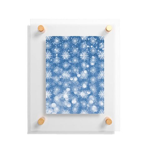 Lisa Argyropoulos Holiday Blue and Flurries Floating Acrylic Print